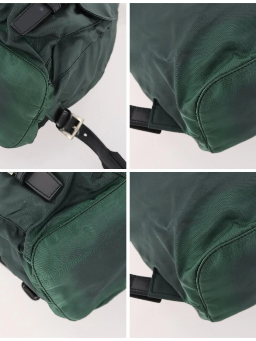 PRADA Backpack Nylon Green Silver Auth fm5140 - Picture 14 of 16